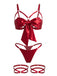 Ensemble lingerie vert à découpes, nœud et fines bretelles années 1930 - 11