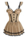 Nuisette babydoll kaki à pois, fines bretelles et dos nu années 1950