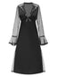 Chemise de nuit à pois manches transparentes à col V profond des années 1950