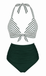 [Prévente] Ensemble Bikini Rayé Halter Froncé Vert Années 1950