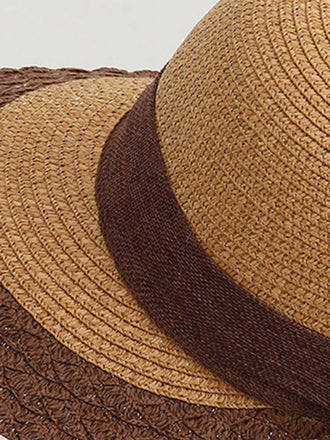 Vintage Two-Tone Straw Sun Hat
