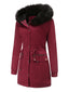 Manteau Années 50 Garnie de Fourrure Synthétique à Boucle