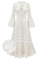 Robe longue évasée dentelle dos nu années 1930