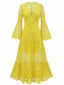 Robe longue évasée dentelle dos nu années 1930