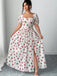 [Grande Taille] Robe Longue à Fente Imprimé Cerises Blanche Années 1940 3