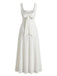 Robe Plumetis Texturée Col Carré Blanche Années 1930 3