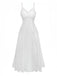 Chemise de Nuit Maxi en Satin Dentelle Strass Fendue Blanc Années 50