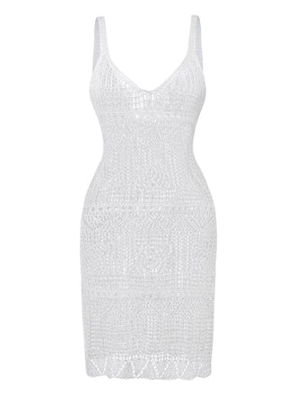 Ajouré U-Neck Side Slit Cache-Maillot Années 1980