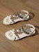 Bohème Papillon Cœur Perlé Strass Plat Sandales 3