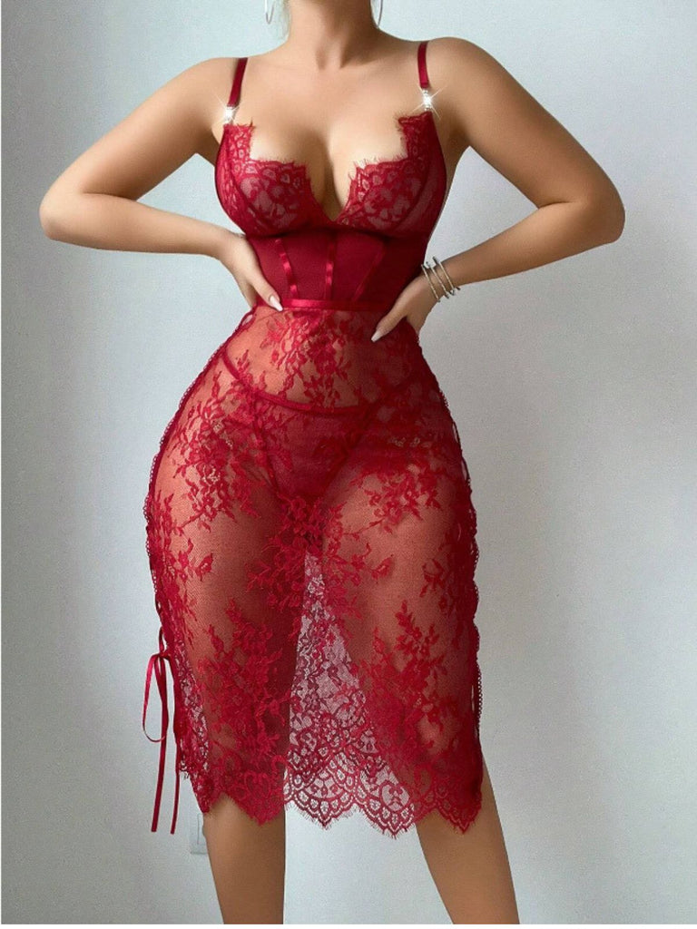 Robe Trapèze à Petites Fleurs Col en V avec Ceinture années '40 2
