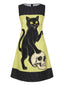 [Prévente] Robe Sans Manches Chat Crâne À Pois Années 1960