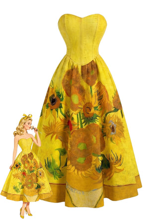 Robe Évasée à Pois Col Claudine avec Ceinture années '50