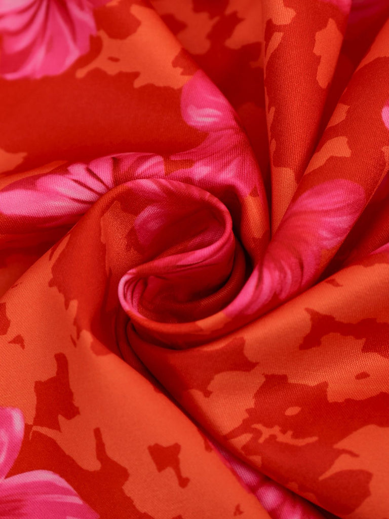 Robe Évasée Imprimée Fraises Col Claudine avec Ceinture années '50 14