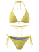 Ensemble Bikini Réversible Bicolore Jaune Années 80
