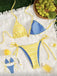 Ensemble Bikini Réversible Bicolore Jaune Années 80
