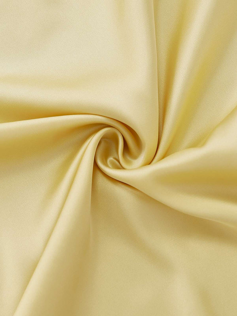 Yellow V-neck lace asymmetric nightgown fabric detail highlighting intricate texture and premium quality for luxury sleepwear