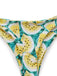 Detail: Yellow 1970s Kiwi Print Bandeau Bikini Set, vintage charm, perfect for vintage fashion lovers