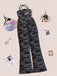 Zebra Print Halter Backless Jumpsuit