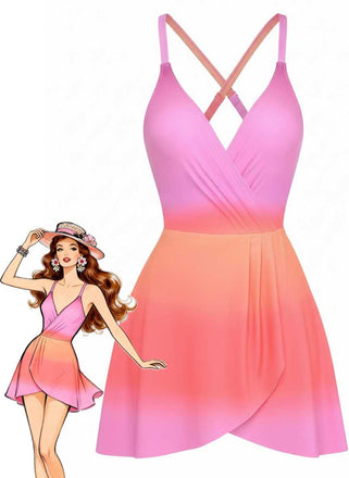 Maillot De Bain Une Pièce Bretelles Épaghetti Dégradé Années 1930