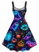 [Prévente] Robe d'Halloween couleur néon avec citrouille fantôme des années 1950
