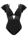 Ensemble bikini et paréo en maille unie années 1960