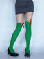Bas verts de lutin de Noël à nœuds