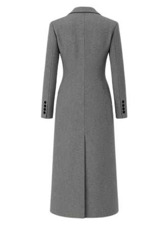 Manteau longue gris à boutons col revers unis des années 1930