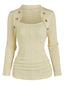 Pull en maille beige faux boutonnage années 1960
