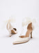 Vintage Satin Ruban Bout Pointu Talons Hauts 8