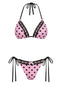 Ensemble bikini en dentelle à pois roses 1940s