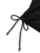 Black drawstring closeup on a white background