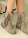 Bottes en suédine à revers modulable, franges et talons épais - 14