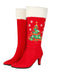 Bottes en suédine à talons hauts et sapins de Noël brodés - 8