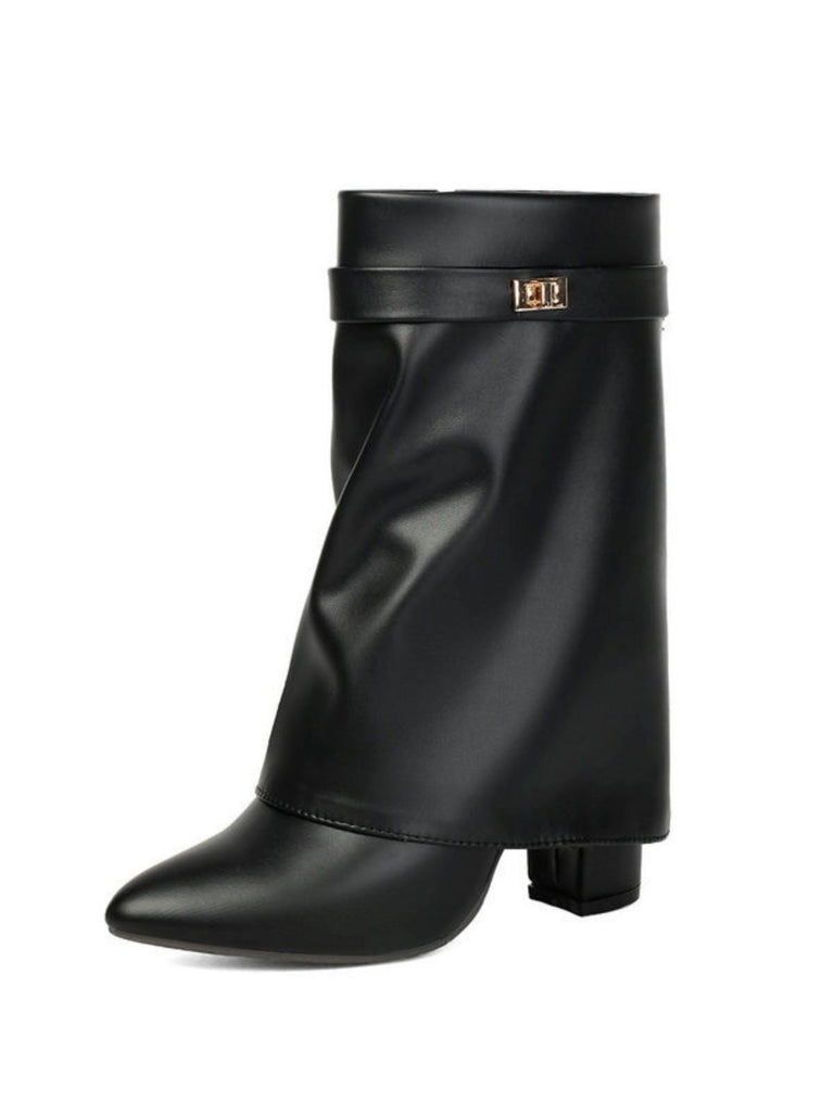 Bottes Vintage Mi-Mollet en Suédine à Talon Carré - 6