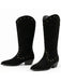 Bottes western noires floquées à clous et bout pointu - 1