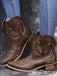 Bottines western brodées à bout pointu - 2