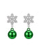 Boucles d’oreilles pendantes boules de Noël à flocons en strass - 5