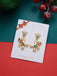 Boucles d’oreilles pendantes dorées bonhommes en pain d’épices de Noël en strass - 2