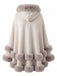 Cape Poncho en Maille à Capuche et Bordure en Fourrure Années 1930 - 2