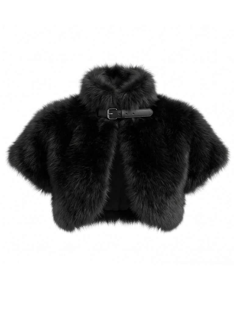 Capelet en fausse fourrure à boucle sur l’épaule années 1950 - 7