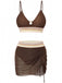 Chevron Filet Patchwork Ensemble Tankini Années 1940 4