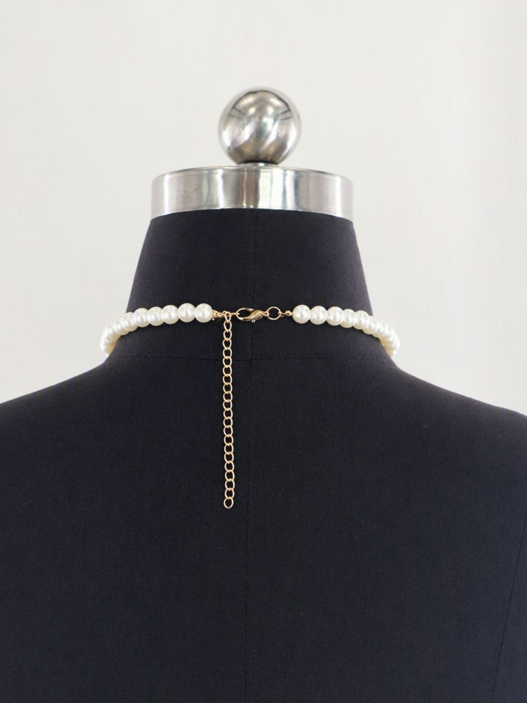 Collier de Corps Halter à Perles Blanches - 3