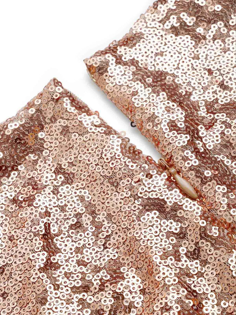 [Prévente] Combinaison disco évasée à sequins, décolleté profond et bordure en fausse fourrure années 1970 - 5