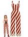 [Prévente] Combinaison rouge à rayures de Noël, taille à nouer et revers aux jambes Années 1940 - 1