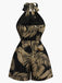 Combishort licou tropicales feuilles de palmier années 1950