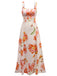 Robe dos nu à bretelles larges motif floral des années 1930