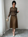 Ensemble 2 pièces blazer à fines rayures et robe midi trapèze Années 1940 - 1