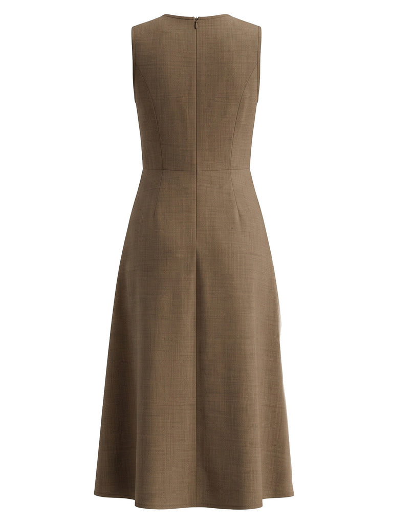 Ensemble 2 pièces blazer à fines rayures et robe midi trapèze Années 1940 - 6