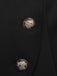 Ensemble 2 pièces veste blazer noire à col mandarin et jupe années 1940 - 8