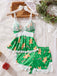 Ensemble pyjama caraco imprimé Noël à bordure en dentelle années 1950 - 3
